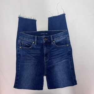 Level 99 Dark wash‎ skinny jeans with zip ankle. Size 26